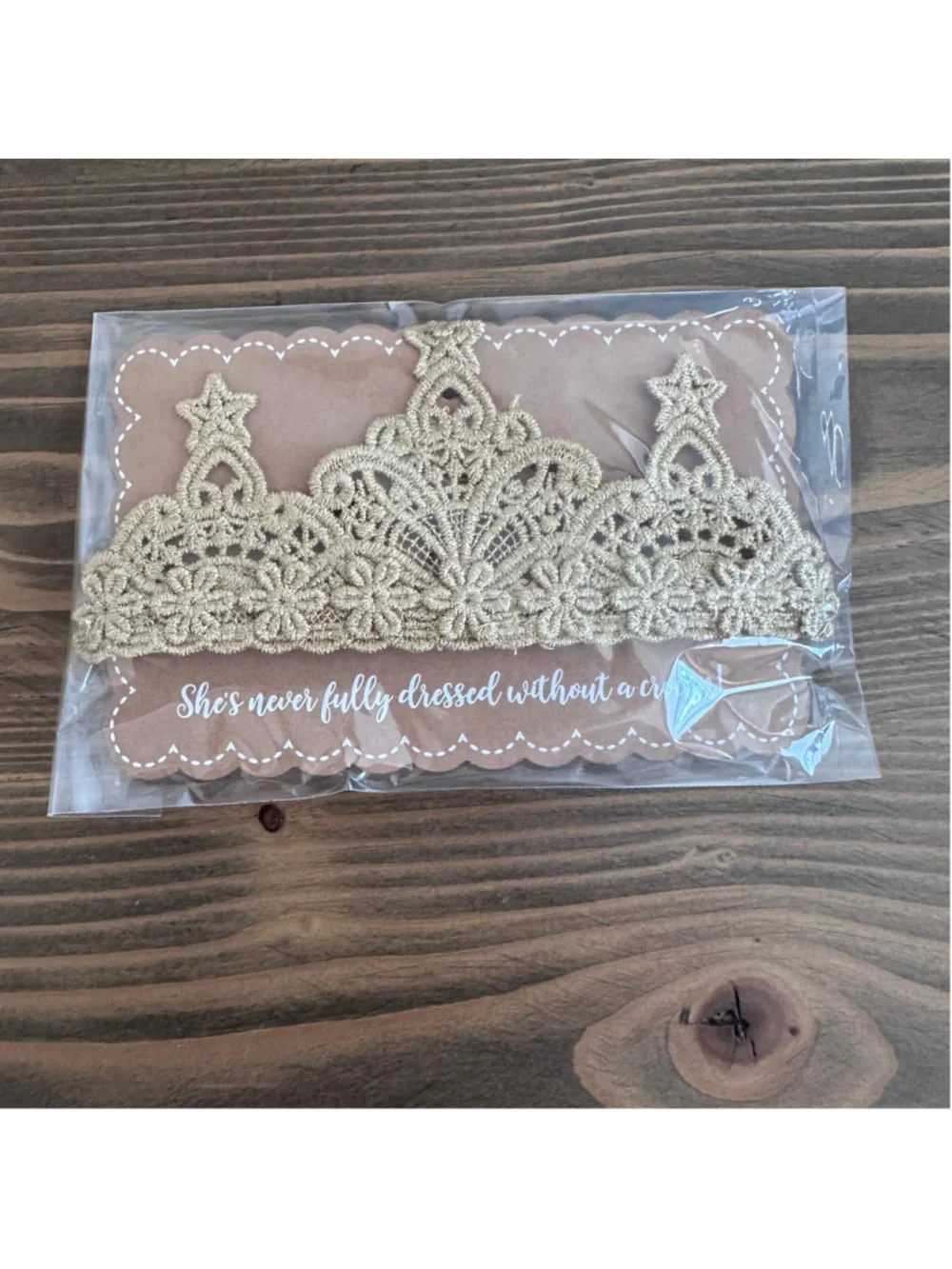 Mud Pie Gold Crochet Crown Headband One Size Glitter Elastic Newborns